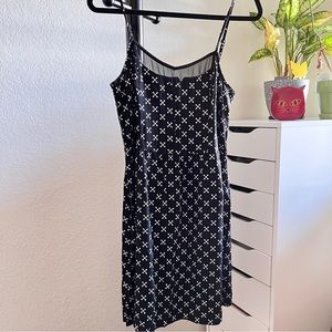 H&M Black & White Cross Skater Mini Dress Size 12